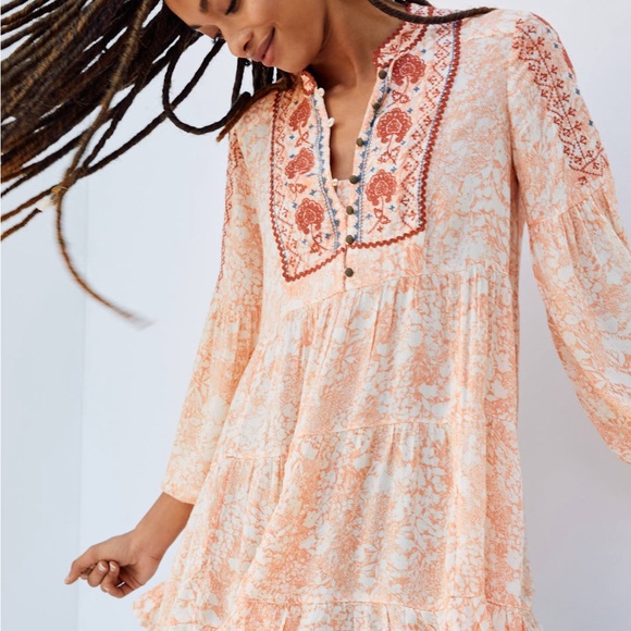 Anthropologie Tops - Claudia Embroidered Babydoll Tunic